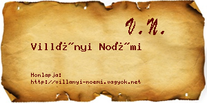 Villányi Noémi névjegykártya
